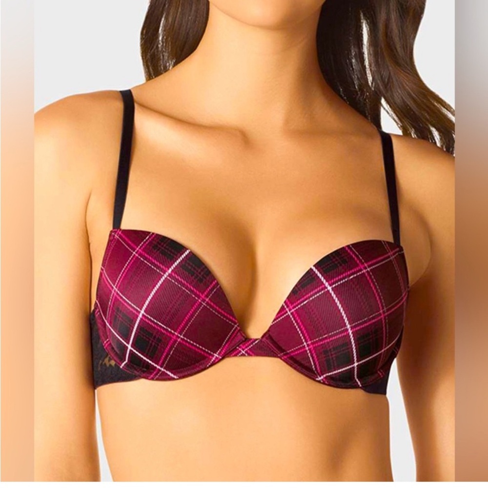 NWOT La SENZA Remix Black and Pink Push-Up Bra- 34A